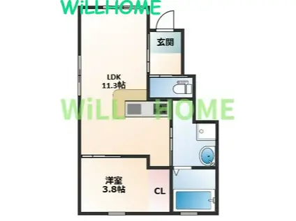 LEA NALU加納(1LDK/1階)の間取り写真