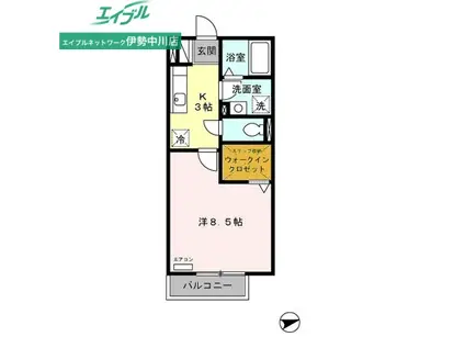 ボナンザ(1K/2階)の間取り写真