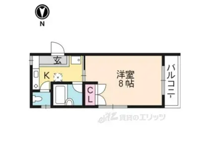 ラムールウメダ(1K/3階)の間取り写真