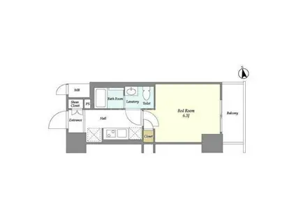 ビエント横濱鶴見(1K/3階)の間取り写真