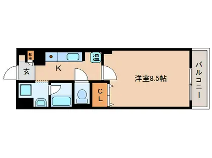 ヴァンセットモネ(1K/1階)の間取り写真