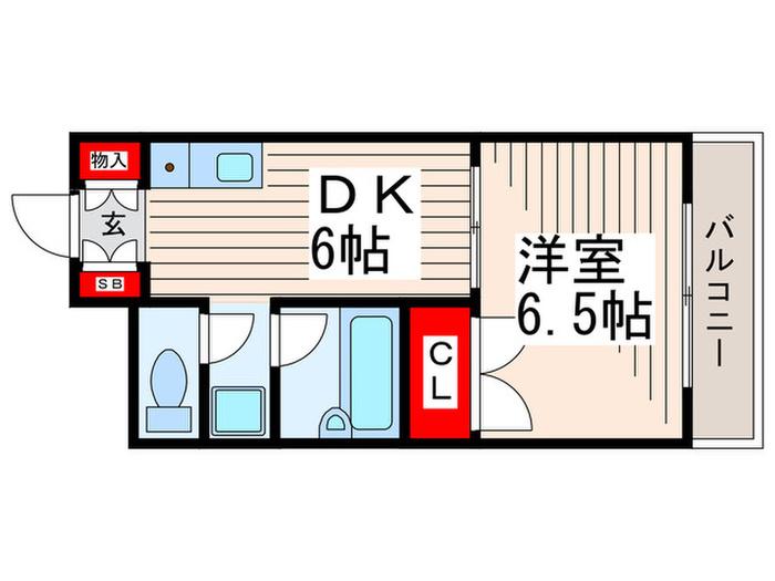 第2コースタルビル(1DK/4階)の間取り写真