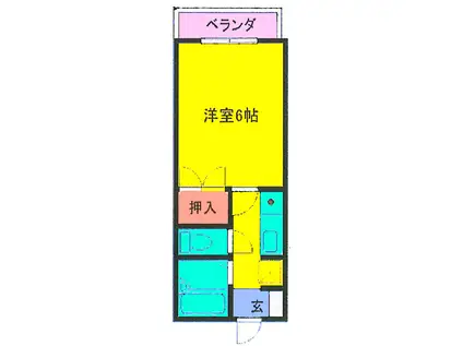 プチメゾン鶴崎(1K/1階)の間取り写真