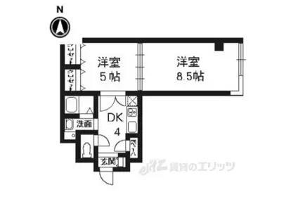 ゴールデンフリース(2K/2階)の間取り写真