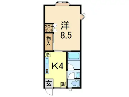 クレディ(1K/1階)の間取り写真