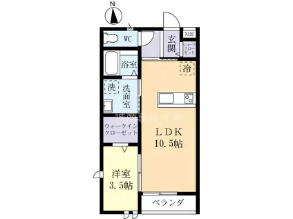 YK-STYLEII(1LDK/2階)の間取り写真