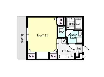 リブリ・岡本II(1K/2階)の間取り写真