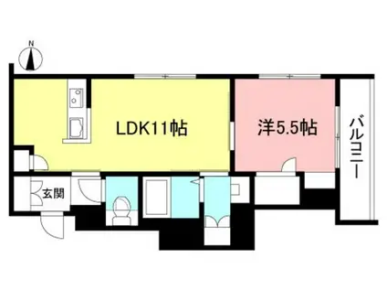 マグノリア世田谷II(1LDK/3階)の間取り写真