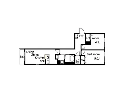 LAUTCURRENT(2LDK/2階)の間取り写真