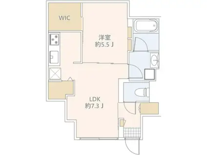 GRANDUO代沢III(1LDK/1階)の間取り写真