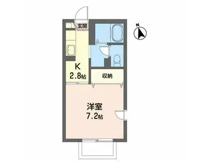 ディアス北天昌寺(1K/1階)の間取り写真