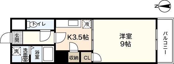 クロスデータビル73(1K/5階)の間取り写真
