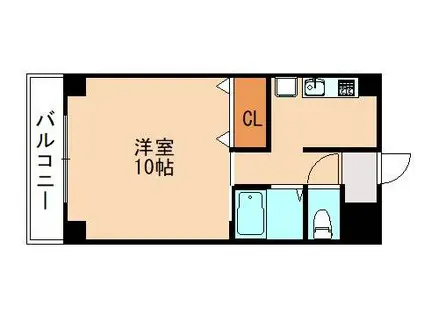 クオリスR(1K/2階)の間取り写真