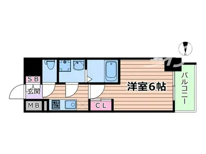 JMFレジデンス海老江(1K/10階)の間取り写真