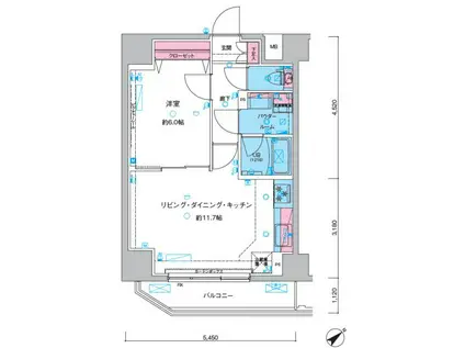 GENOVIA三ノ輪IIISKYGARDEN(1LDK/8階)の間取り写真