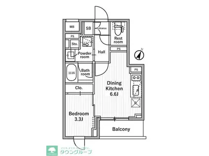 NIDO MOTOHASUNUMA(1DK/5階)の間取り写真