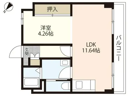 ソフィアコート庚午中(1LDK/3階)の間取り写真