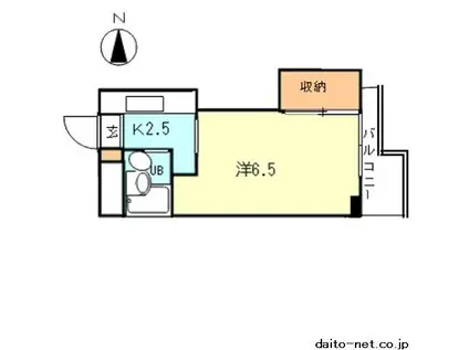 Kフラット(1K/1階)の間取り写真