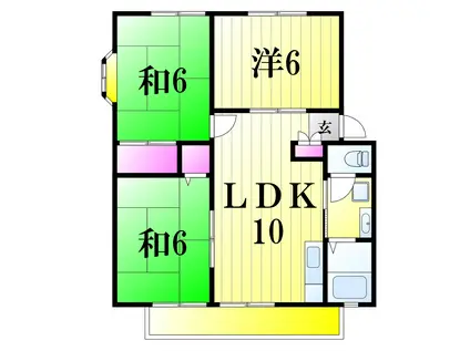 サンヴィレッジ松島A(3LDK/1階)の間取り写真