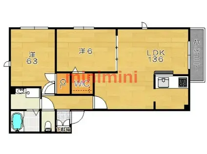 クレールメゾン(2LDK/2階)の間取り写真