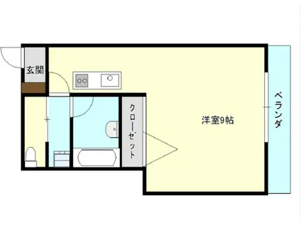 TRILL(ワンルーム/2階)の間取り写真