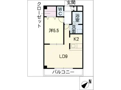 ソレールヤマグチ(1LDK/1階)の間取り写真