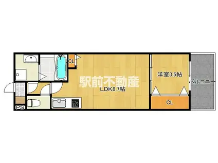 ラルヴェールIII(1LDK/5階)の間取り写真