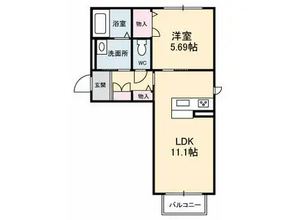 シャーメゾンエクラージュ(1LDK/2階)の間取り写真
