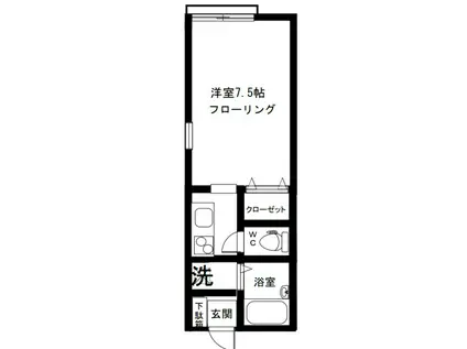 セジュール12(1K/2階)の間取り写真