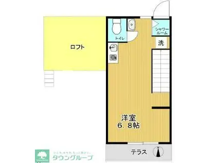 ＪＲ総武線 高円寺駅 徒歩3分 2階建 築8年(1K/2階)の間取り写真