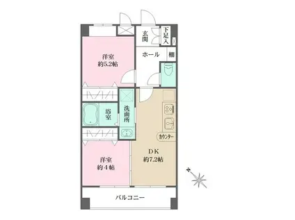 アビオン中野坂上B号棟(2DK/3階)の間取り写真