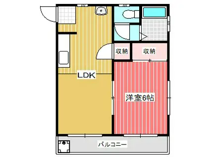 ハイツSD(1LDK/2階)の間取り写真