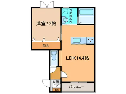 ONESELF(1LDK/2階)の間取り写真