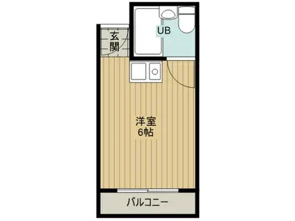 グリーンハイム扇台(ワンルーム/2階)の間取り写真