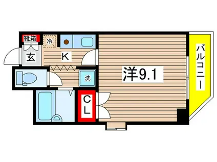 アーバン吹上(1K/1階)の間取り写真