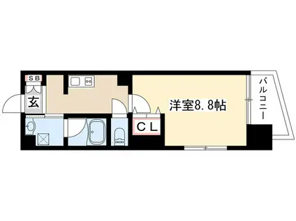 アールズタワー東山公園(1K/8階)の間取り写真
