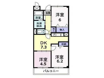 グラディオ・AKAYAMA(3DK/3階)の間取り写真