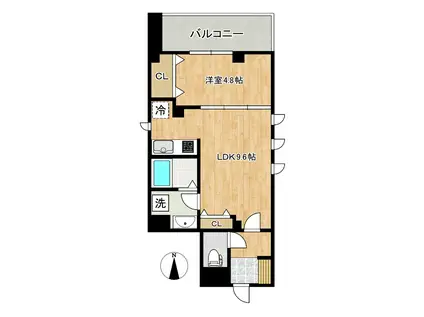 グランディール高輪(1LDK/3階)の間取り写真