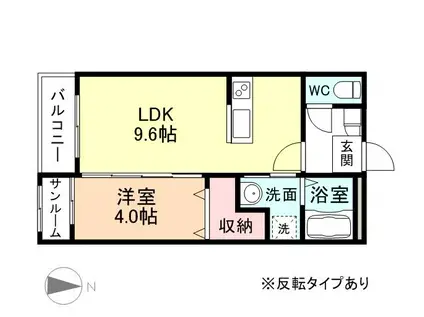 ドリーム17(1LDK/2階)の間取り写真