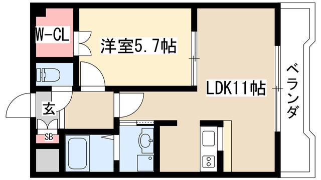 サンアロ-(1LDK/2階)の間取り写真