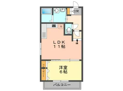 AMAZING GARDEN サウス(1LDK/1階)の間取り写真