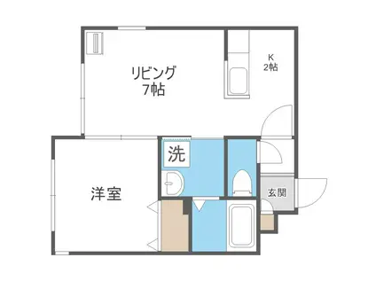 ラージヒル菊水(1LDK/4階)の間取り写真