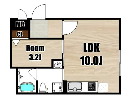 FELIZLIFE東三国 α(1LDK/4階)の間取り写真