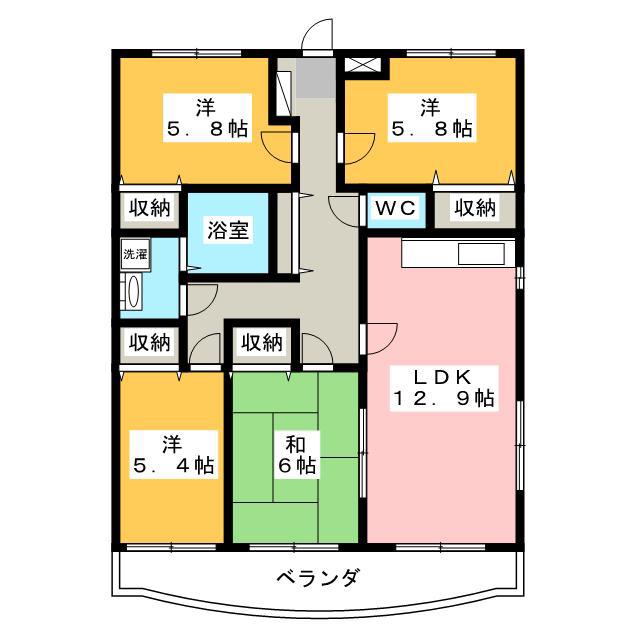 パストラルピア(4LDK/1階)の間取り写真