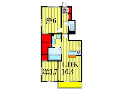 RUINES MAISONIII(2LDK/1階)の間取り写真