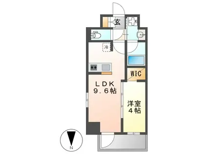 ブランシエスタ金山北(1LDK/6階)の間取り写真