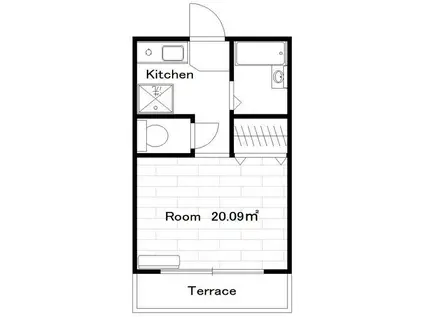 モントレーハウス(ワンルーム/1階)の間取り写真