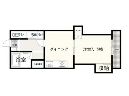 ユナイテッド羽屋(1DK/5階)の間取り写真