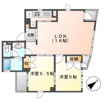 CAS CADE(2LDK/1階)の間取り写真