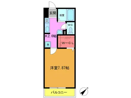 スカイレジデンス船橋(1K/3階)の間取り写真